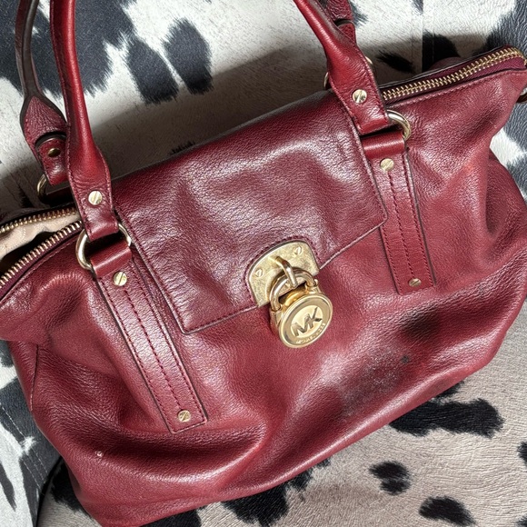 Michael Kors Handbags - Michael Kors Burgundy Leather Tote